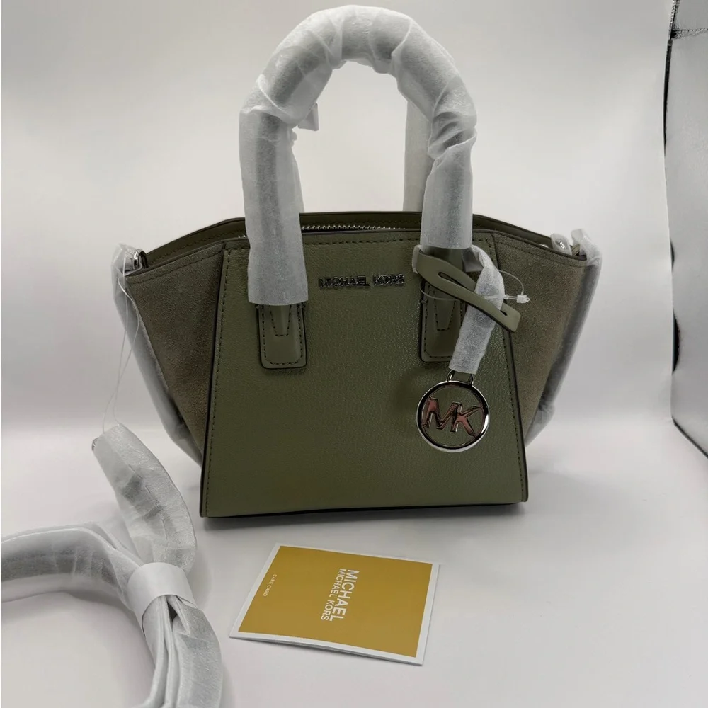 Michael Kors Thyme Green XS Leather Satchel Crossbody NWT - Picture 5 of 10